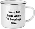 Willinglong Praise God Campfire Mug 12 oz Doxology Enamel Coffee Mug Holiday by Willinglong