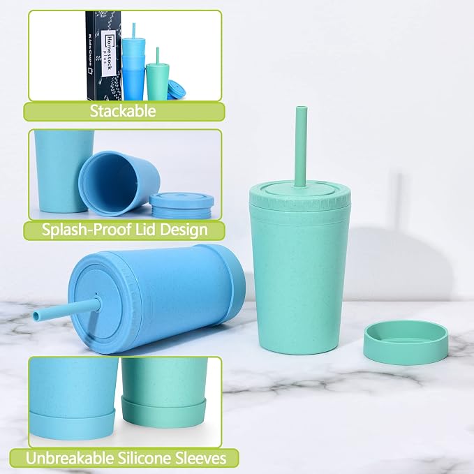 Homestockplus 10 Oz Wheat Straw Reusable Cups - Image 6