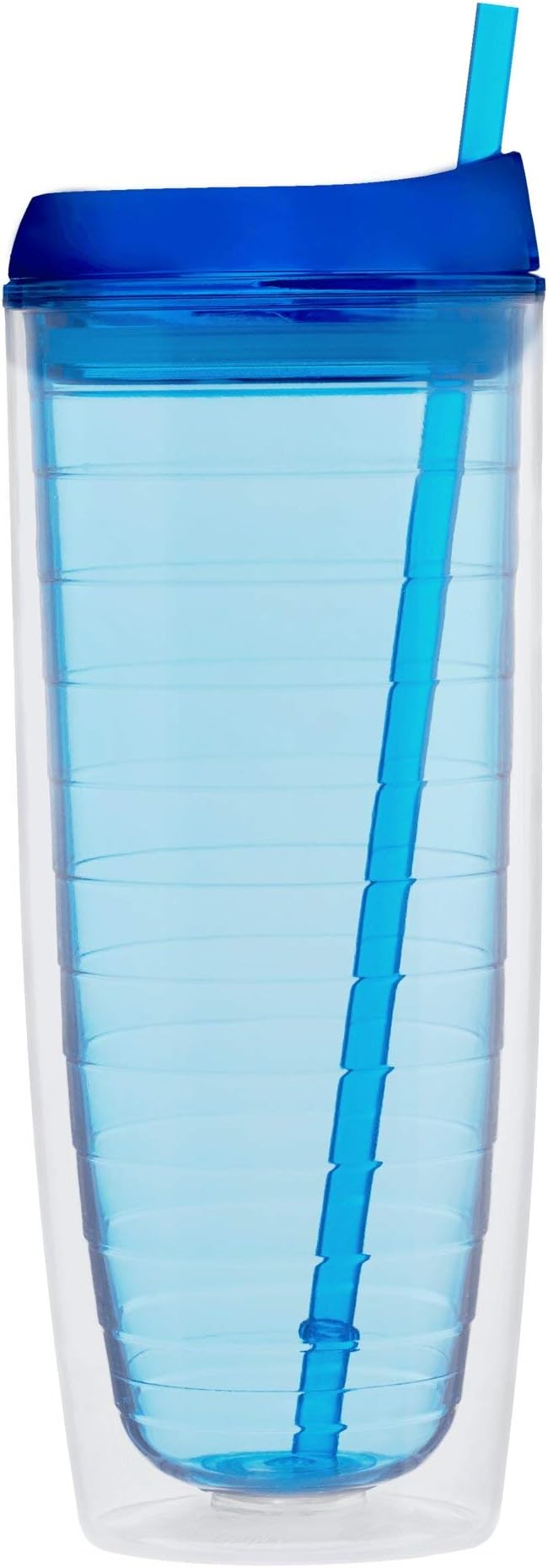 DISCOUNT PROMOS Tall Orbit Acrylic Tumblers 20 oz. Set of 10, Bulk Pack - Perfect for Iced Coffee, Soda, Other Hot & Cold Beverages - Blue