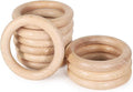 FoDau770 10pcs Natural Beech Wooden Rings, Unfinished Solid Wood Rings Heavy by FoDau770
