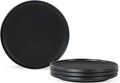 Ceramic Salad & Dessert Plates Set, 8 Inch, Modern Black | Stoneware, by Shrynxal