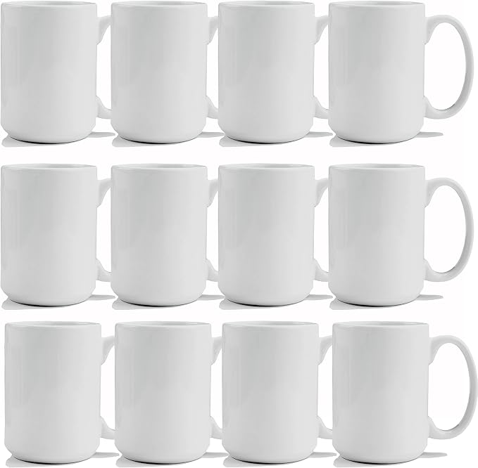 TANGLONG 12PCS Sublimation coffee Mugs 15 oz White Cups by TANGLONG