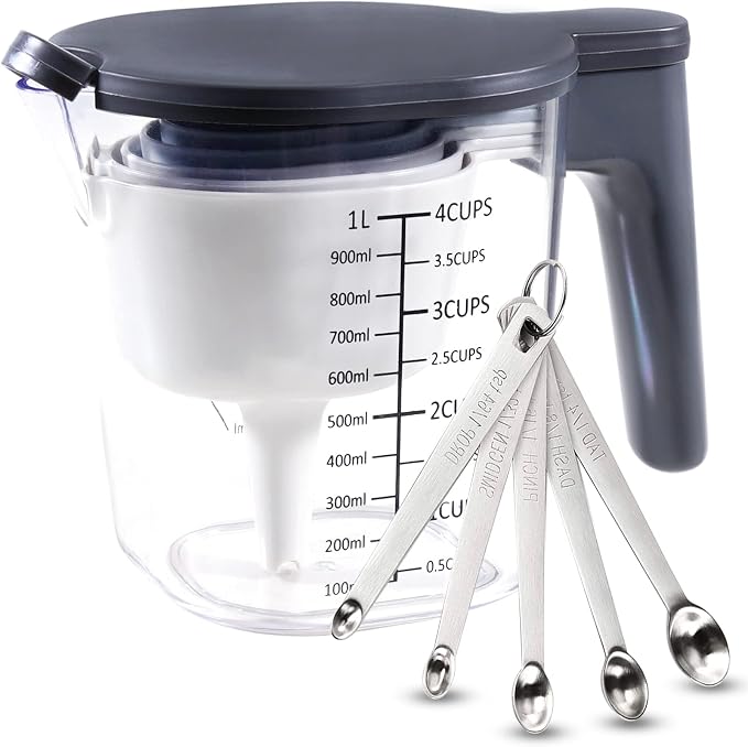 15-Pc Stackable Measuring Cups and Mini Spoons Set by Recogwood