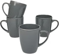 Coupe Stoneware Set of 4 Coffee Mugs, Dark Gray by 10StrawberryStreet