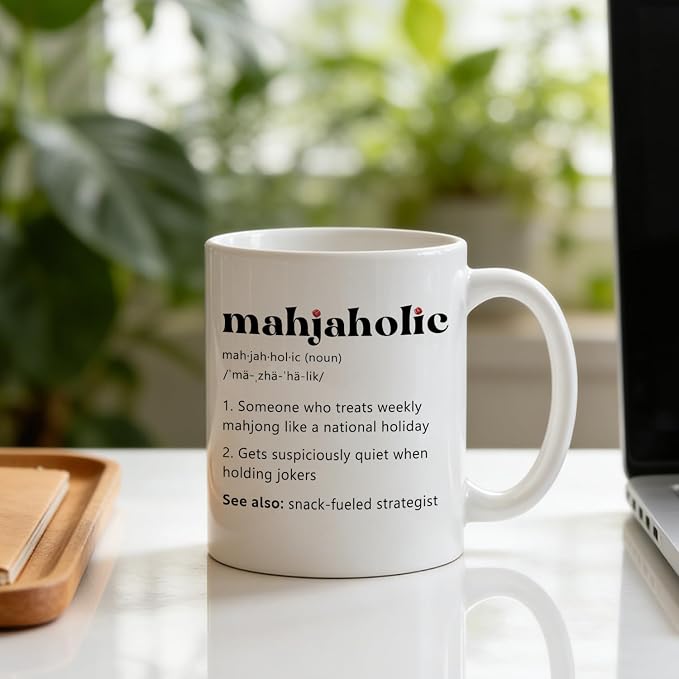 Mahjaholic Funny Mahjong Ceramic Mug Gift 11 Oz | Funny Mahjong Dictionary - Image 3