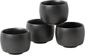 Rural Style Small Ceramic Espresso Cups Set of 4 Coffee Mugs 5oz Black | Tea by NCQIXIAO