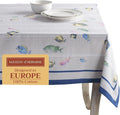 Maison d' Hermine Table Cloth Square Table 100% Cotton 60 x 60 Inches Tablecloth Reusable Decorative for Dining Room Farmhouse Home Valentines Day Decorations Spring Summer - Poisson