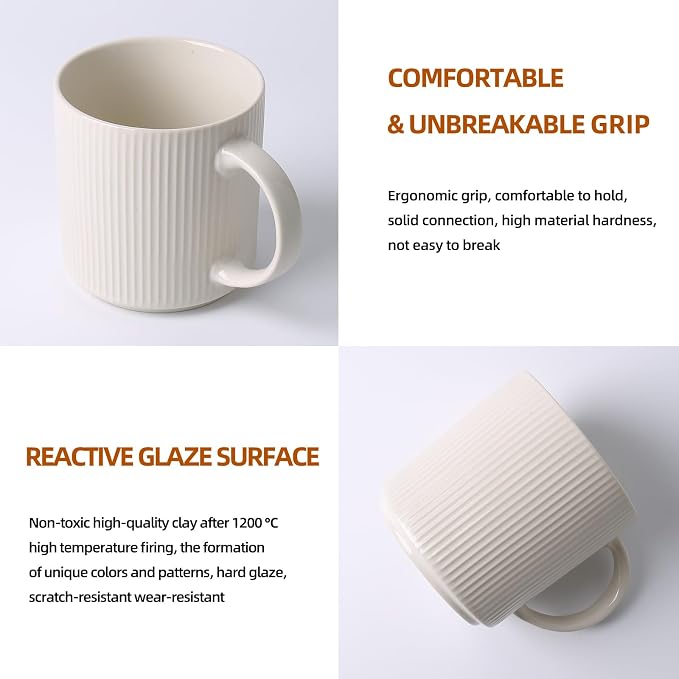 MONITO Coffee Mugs Set of 6, 16 oz Mugs Set, Ceramic Coffee Cups - Image 5