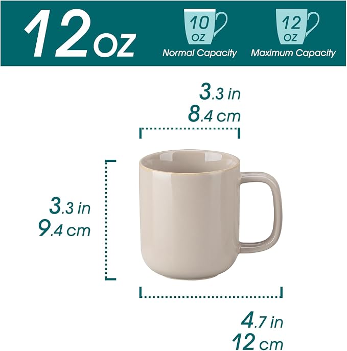 vancasso Coffee Mugs Set of 6, 12 Oz Ceramic Coffee Cups - Image 2