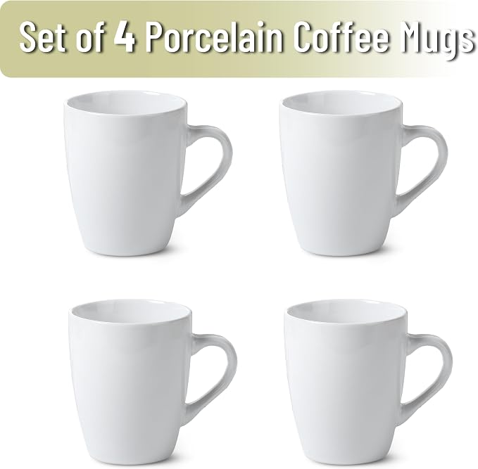 BTaT- Porcelain Coffee Mugs Set, 4 Pack, Cappuccino, Mug Gift Set, Dishwasher - Image 2