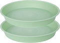 2 Pack of 8 inch Plant Saucer Clear, Heavy Duty Plastic Plant Water Tray 8 inch by Bleuhome