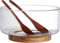 Glass Salad Bowl Set, 9″ Medium Salad Servers by Unknown