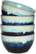 Stoneware Cereal Bowls Set of 4, 26 Oz, Soup Bowls by Bosmarlin