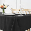 maxmill Square Jacquard Tablecloth Waterproof Spillproof Wrinkle Resistant Soft Weaved Design Table Cloth for Dinner and Party Washable Fabric Cover, Indoor and Outdoor Use, 60 x 60 Inch, Black