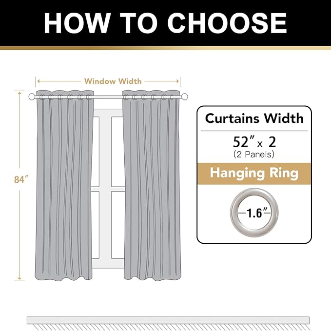 PrinceDeco Nature Linen Curtains 100% Back Out Curtains for Living Room/Bedroom 84 Inch Length Burlap Fabric Thermal Insulated & Light Blocking Nickel Grommet Window Drapes Set of 2,Heathered Linen
