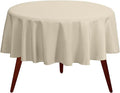 Gee Di Moda Round Tablecloth - 132 Inch Ivory Round Table Cloth for 72 to 96 Inch Round Tables - Heavy Duty Washable Fabric - for Buffet Table, Holiday Party, Dinner, Wedding & Baby Shower