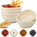 Dipping Bowls 5 OZ, Wheat Straw Small Bowls for Dips, Reusable Small Plastic Bowls Set of 6, Unbreakable Charcuterie Cups, Charcuterie Bowls for Kitchen, BBQ, Party, RV - Beige