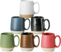 HASENSE Porcelain Coffee Mugs Set of 6, 15 Ounce Large Ceramic Coffee Cups Set by Hasense