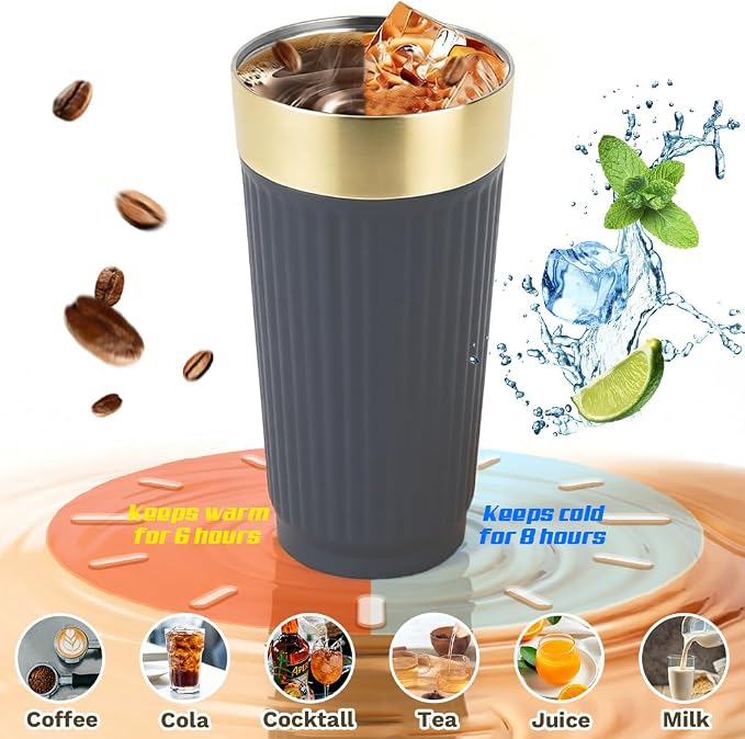 Vacuum Insulated Stainless Steel Travel Coffee Mug, Leak Proof Cup - Image 2