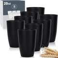 Wrova Wheat Straw Cups Set of 8 Good Alternative to Plastic Cups 20 oz by WROVA