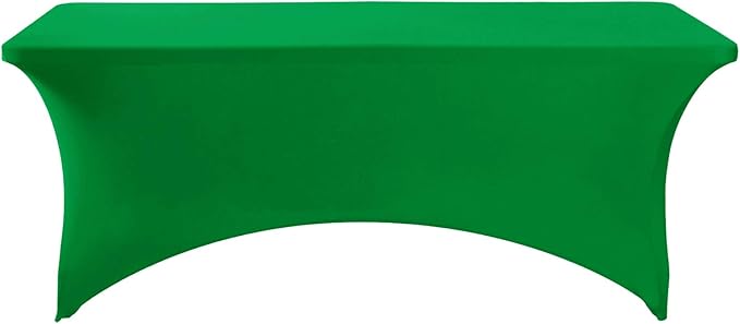 Fokitut 6 Pack Spandex Table Cover for 6FT Table Universal Fitted Stretch Tablecloth for Party, Banquet, Wedding and Events-Emerald