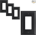 4-Pack Decorator Wall Plate Cover, Black Decorative Switch Plates and Outlet Covers, Durable Natural Bamboo Fiber Wall Plates for Electrical Outlets, Receptacle, GFCI Outlet, Dimmer Switch