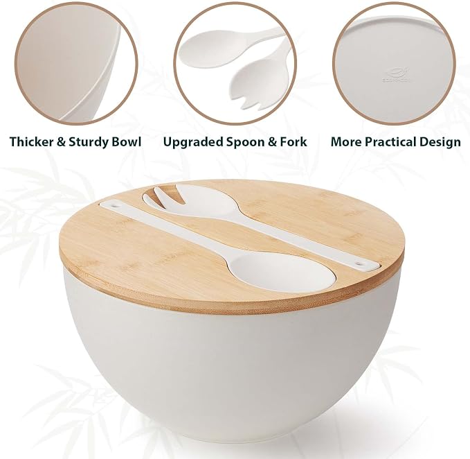12.6" Extra Large Salad Serving Bowl Set - Image 2
