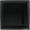 Exquisite Disposable-Black-Plastic-Plates-Square Linear (40 Pack) Wedding Dinner Fancy Tableware Dishes (10.25 Inch., Black) Single Size Set