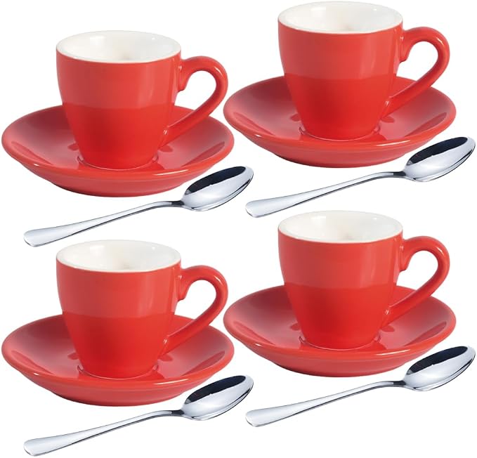 homEdge Porcelain Espresso Shot Cup Set - 80 ml / 2.67 oz by homEdge