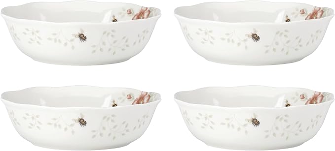 Lenox Butterfly Meadow Porcelain 4-Piece Soup Bowl Set by Lenox