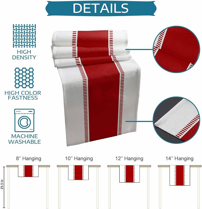 Red Stripes Table Runners, Non Slip Modern Table Runner Dresser Scarves 70 - Image 7