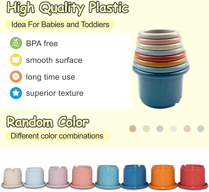 Baby Stacking Nesting Cups Toys - Image 2