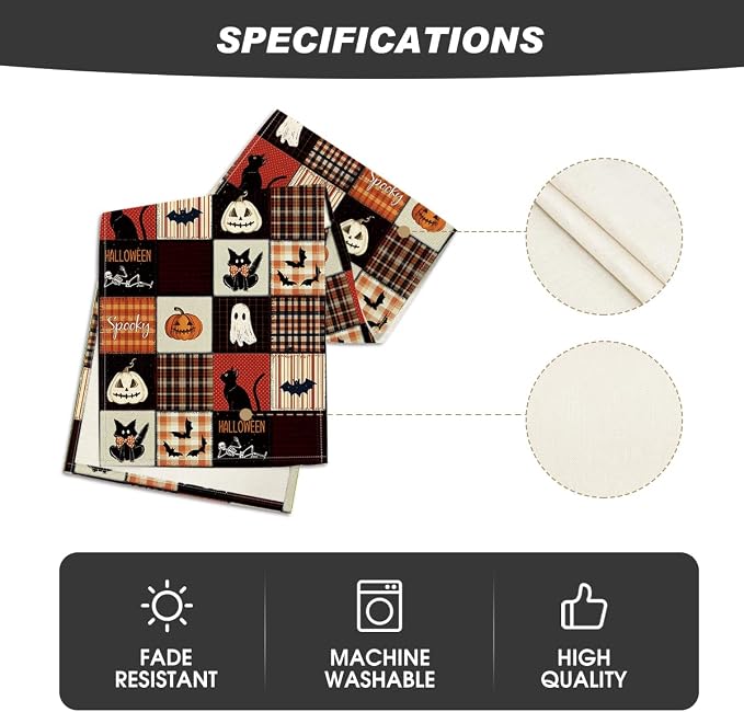 Artoid Mode 210 GSM Halloween Table Runner 13x48 Inch Home Party Decor | Black - Image 5