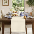Classic Linen™ by D'Moksha Ivory Table Runner 108 Inches Long, 100% Pure Linen by DMokshaHomes