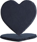 Black Heart Nature Stone Coasters Absorbent, Boho Cute Drink Coasters Set of 2 by HIYALOT