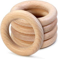 FoDau770 5pcs Natural Beech Wooden Rings, Unfinished Solid Wood Rings Heavy by FoDau770