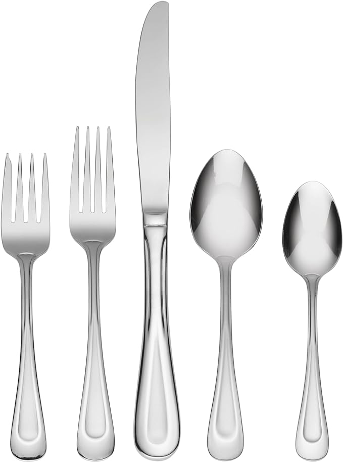 Oneida Satin Sand Dune 45-Piece 18/0 Stainless Steel Silverware Set by Oneida