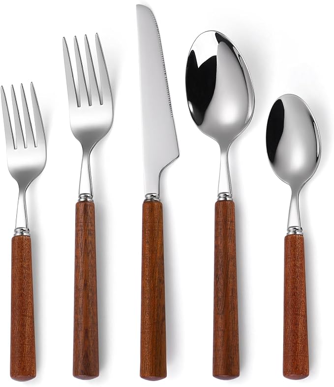Silverware Set, 20 Piece Mirror Flatware Set 18/8 Stainless Steel Eating by MetalServingUtensils