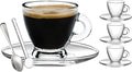 BOHEM'S Espresso Cups, 3.2 oz Small Demitasse Clear Glass Espresso Drinkware by BOHEMS