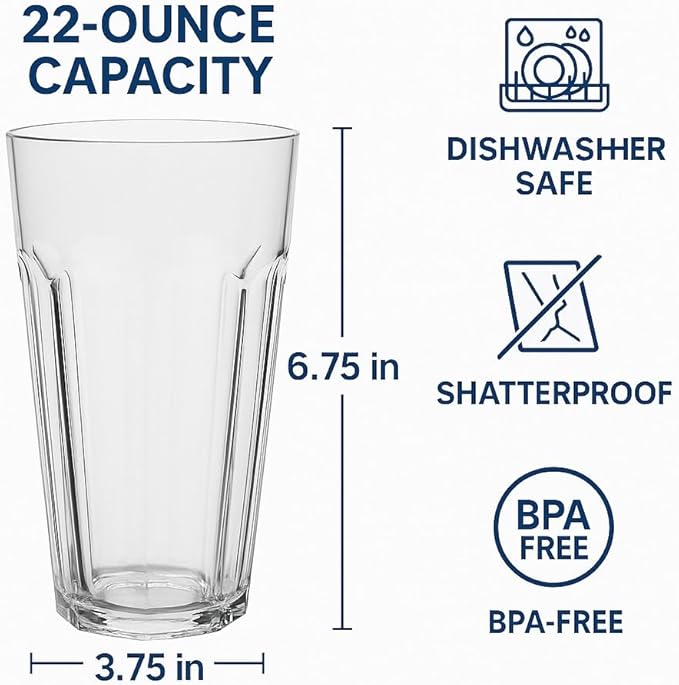 FDG Nuglass 22oz Tritan Classic Tumbler 6-pack