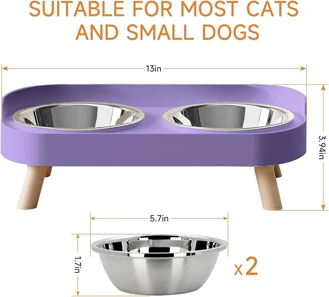 Elevated Cat Bowl, Raised Cat Food and Water Bowl Set - Image 4