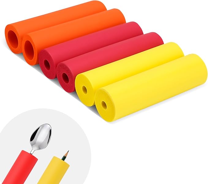 Foam Grip Tubing, Foam Tubes Grip Aid for Utensils, Adaptive Utensil Cutlery Padding Grip Handle for Disabled, Elderly, Arthritic and Handicapped (Straight Shaped)