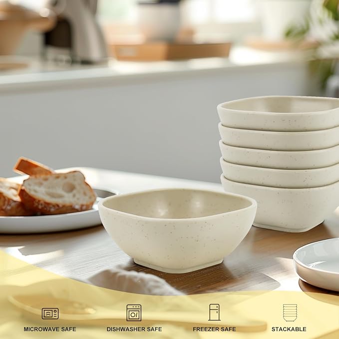 5 oz Small Wheat Straw Bowls Set of 6, Unbreakable Dipping Bowls Soy Sauce Dish - Image 3