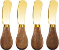 Gold Butter Spreader Knife Set of 4, Stainless Steel Blade by MLURCU