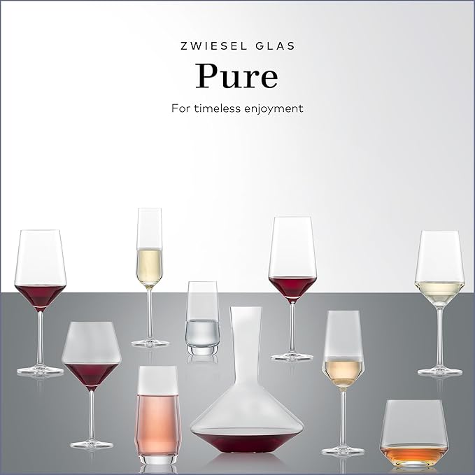 ZWIESEL GLAS Pure Stemless Burgundy Glass (Set of 6), Elegant Wine Glasses for Red Wine, Dishwasher-Safe Tritan Crystal Glasses, Made in Germany (17 Ounce)