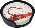 Love Hearts Tree of Life Leather Coasters Set of 6 by Nameapo