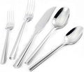 Silverware Set 20-Piece Stainless Steel Mirror Polishing Silver Cutlery, Hand Forged Thick Hexagon Handle Flatware Sets, Service for 4