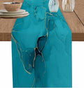 Teal Marble Table Runners 72 Inches Long, Turquoise Marble Crack Table Runner by Unknown