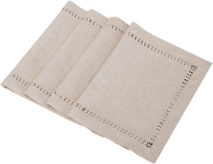 Grelucgo Handmade Hemstitched Polyester Rectangle Table Placemats by Grelucgo