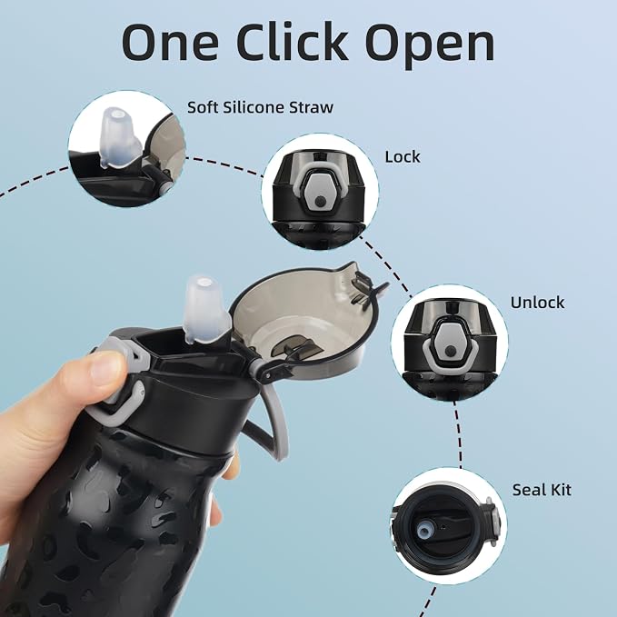 BJPKPK 25 oz Insulated Water Bottle, Stainless Steel Flask | Leak Proof Locking - Image 3